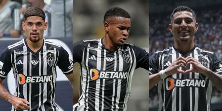 Rubens, Alisson e Cadu foram fundamentais na vitória do Galo contra o Ipatinga (Montagem - Fotos -  Pedro Souza/ Atlético)