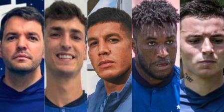 Cinco dos 10 reforços do Cruzeiro para a temporada tiveram passagens pela Concacaf (Montagem - Reprodução/ Cruzeiro)