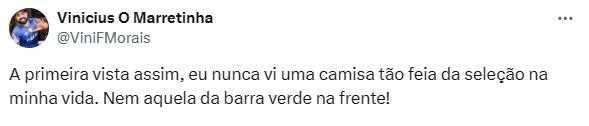 Torcida critica nova camisa amarela da Seleção Brasileira (Reprodução / Twitter Nike)