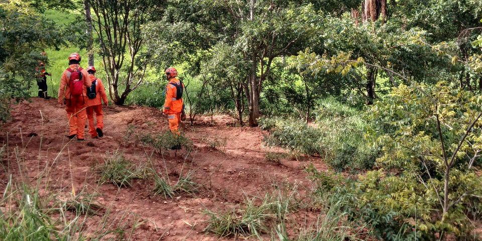 Equipes de bombeiros durante as buscas na Serra do Cipó (Divulgação / CBMMG)