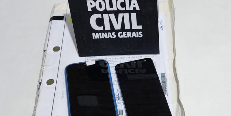 Entre os itens apreendidos estava o celular do investigado, com centenas de vídeos de sexo explícito gravado com as vítimas (Divulgação / PCMG)