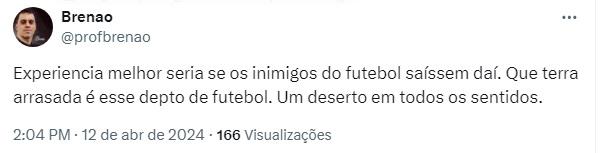 Cruzeirense na bronca com o time após vexame no Mineirão (Reprodução / Twitter Sócio Cinco Estrelas)