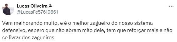 Torcida pede permanência de Jemerson no Galo (Reprodução / Twitter Atlético)