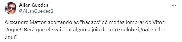 Alexandre Mattos no Cruzeiro (Reprodução / Twiiter)