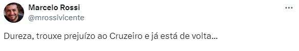 Alexandre Mattos no Cruzeiro (Reprodução / Twitter)