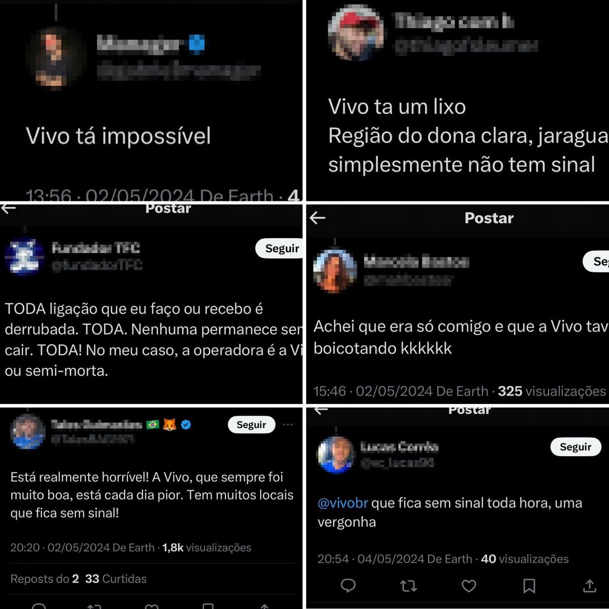 Nas redes sociais, clientes têm reclamado do serviço prestado pela Vivo nos últimos dias (Reprodução)