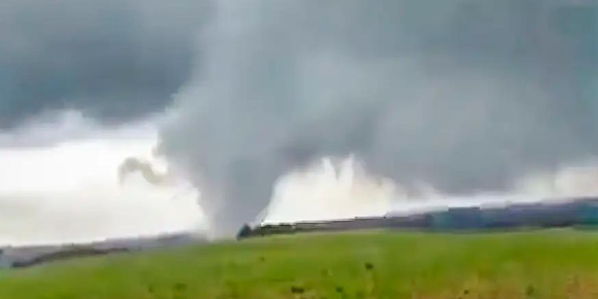 Tornado no Rio Grande do Sul (Frame METSUL/Divulgação)