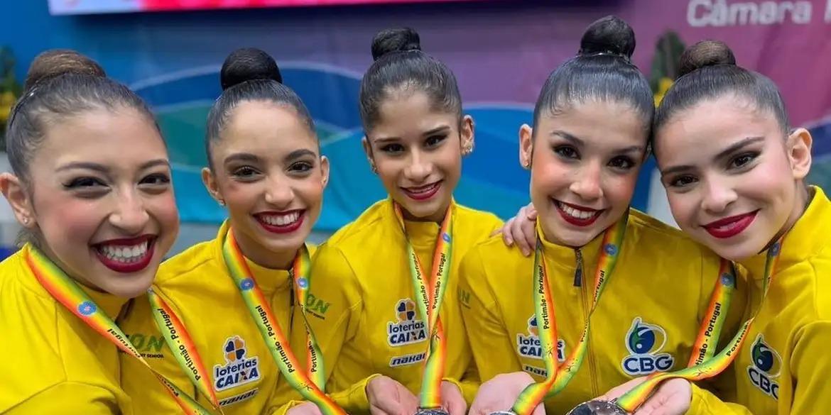 Quinteto brasileiro conquista medalha de prata na prova geral da etapa da copa do mundo em Portimão (Divulgação/CBG)