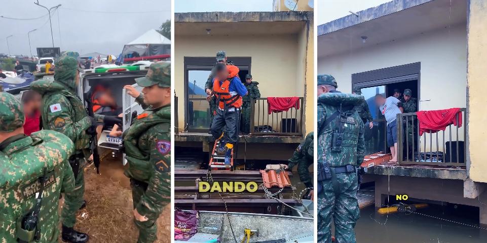 Militares da PMMG prendem suspeitos de saques e roubos no Rio Grande do Sul (PMMG/Divulgação)