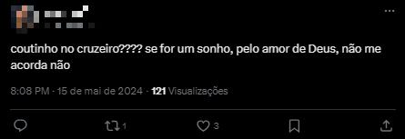 Torcedores do Cruzeiro sonham com contratação de Philippe Coutinho (Reprodução/ X)