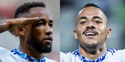 Rafael Silva e Papagaio brigam por titularidade no ataque do Cruzeiro (Montagem / Foto: Gustavo Aleixo - Cruzeiro)