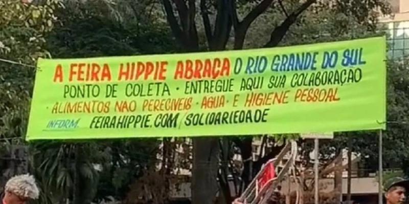 Um dos principais pontos de visitação da capital mineira está servindo de ponto de coleta para doações que serão enviados ao Rio Grande do Sul (Feira Hippie / Reprodução)