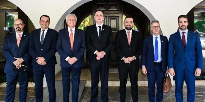 Encontro de Pacheco com governadores: Goiás, Rio Grande do Sul, Minas, Rio e São Paulo, juntos, somam R$ 690 bilhões em dívidas (Divulgação / Presidência do Senado)