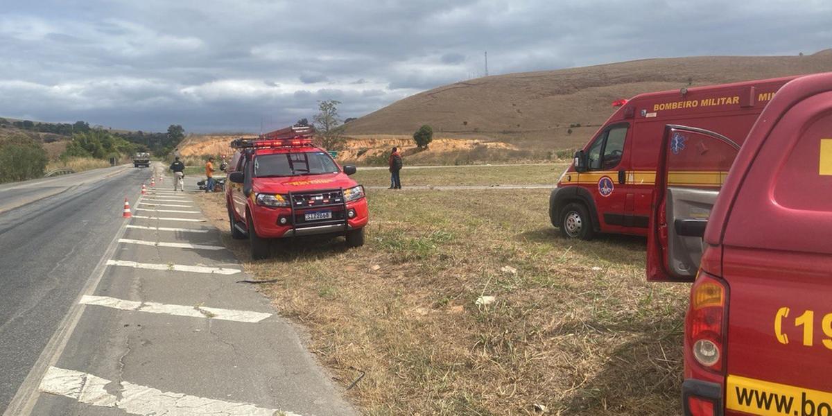 Acionamento ocorreu pouco depois do meio-dia BR-116, em Chonim de Baixo, Governador Valadares (Divulgação / CBMMG)