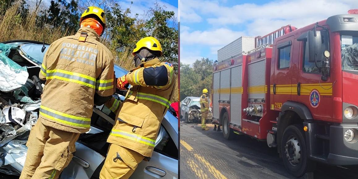 Acidente deixou um morto e quatro feridos (Corpo de Bombeiros/Divulgação)