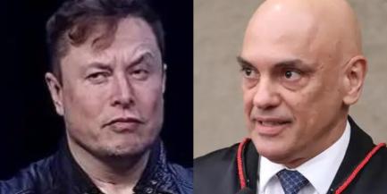 Musk credita a Alexandre de Moraes decisão de fechar escritório no Brasil (Montagem: Foto: Reprodução Dave Business / Antônio Augusto-TSE)