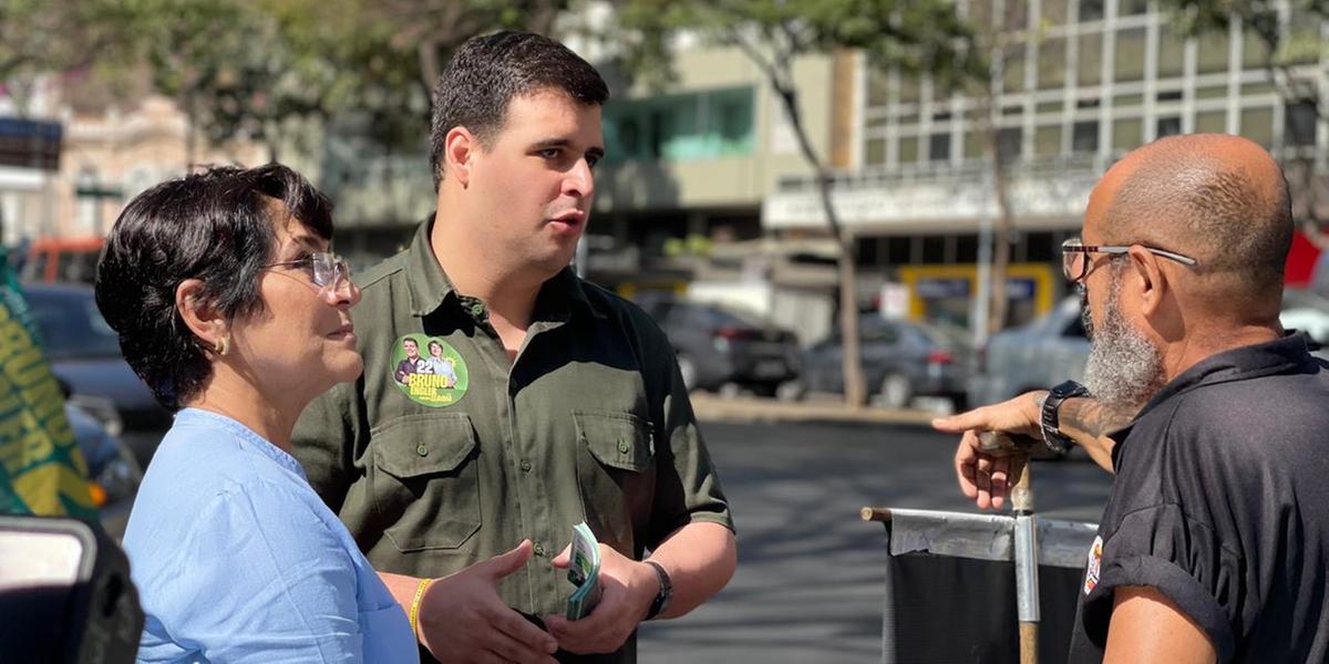 Bruno Engler visitou o Centro de Belo Horizonte nesta sexta-feira (23) (Valéria Marques/ Hoje em Dia)