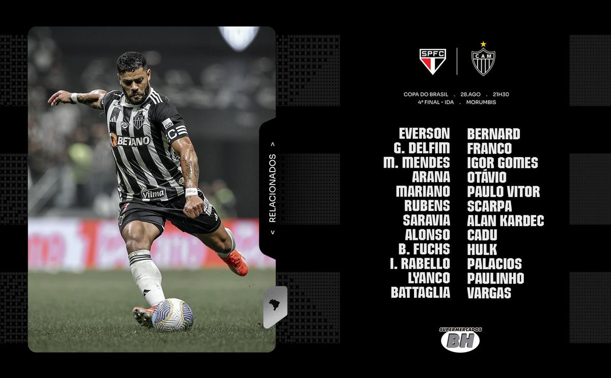 Relacionados do Galo para encarar o São Paulo (Pedro Souza / Atlético)