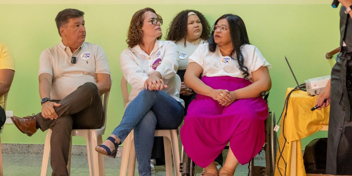 Presidente do Podemos em Minas, Nely Aquino, participou da agenda de Viana (Rafael Andrade/Divulgação)