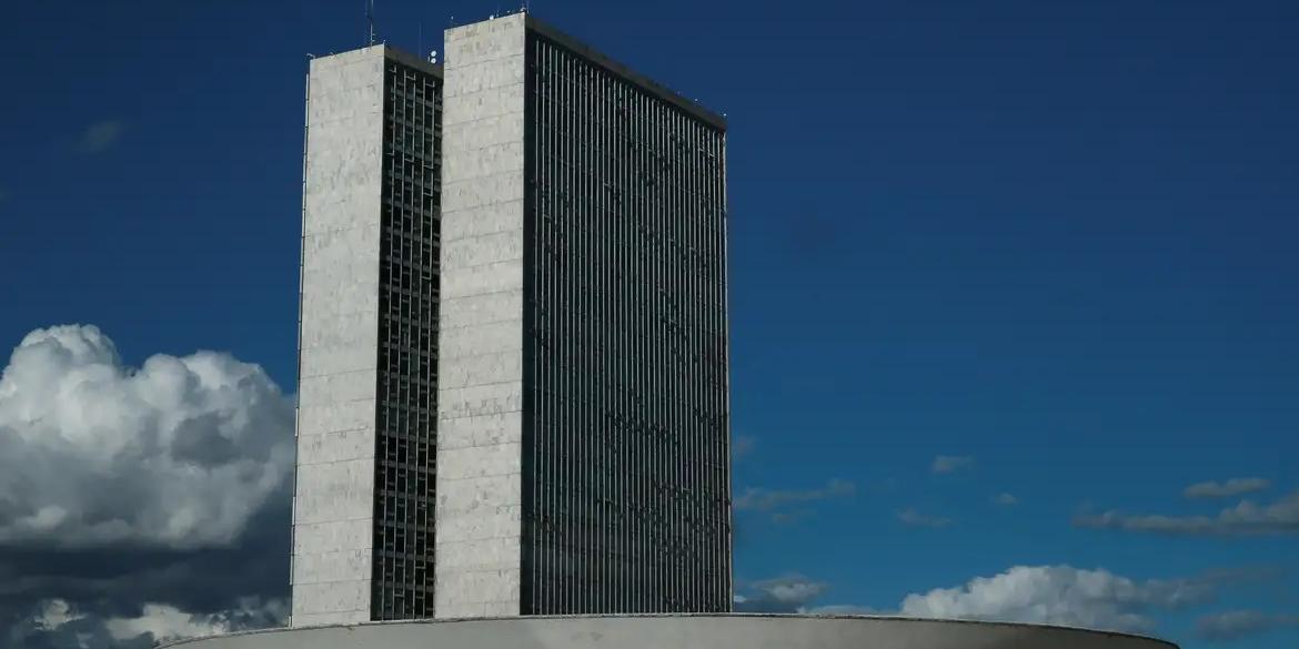 A cúpula  maior, voltada para cima, abriga o Plenário da Câmara dos Deputados (Marcello Casal Jr / Agência Brasil)