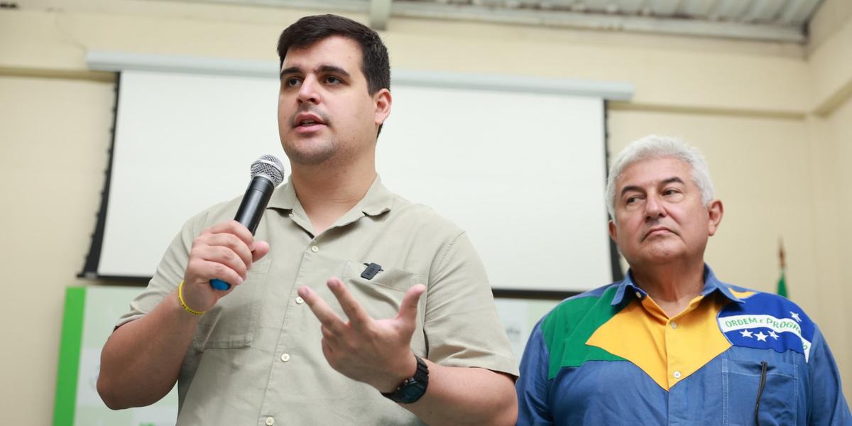 Bruno Engler visitou o Hospital Sofia Feldman acompanhado do senador Marcos Pontes (PL) (Lucas Mendes/Campanha Bruno Engler)