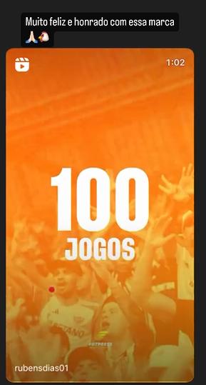 Rubens celebra os 100 jogos pelo Galo (Reprodução / Instagram Rubens)