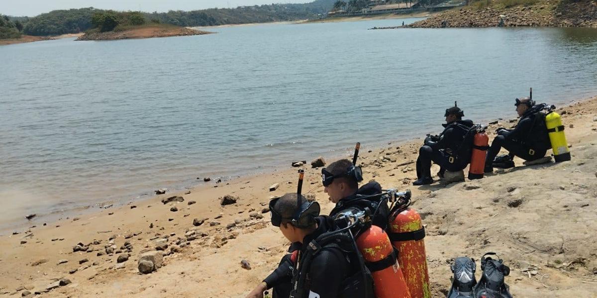 A operação para encontrar a vítima demorou 18 minutos e o corpo depois de resgatado foi encaminhado para a Polícia Civil (CBMMG/ Divulgação)