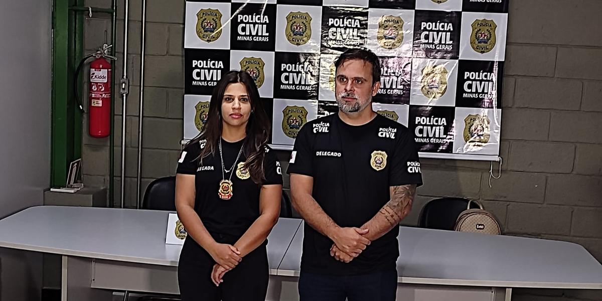 Delegada Letícia Muller e delegado Diego Lopes, ambos da Polícia Civil de Minas Gerais (PCMG) (Divulgação/ PCMG)