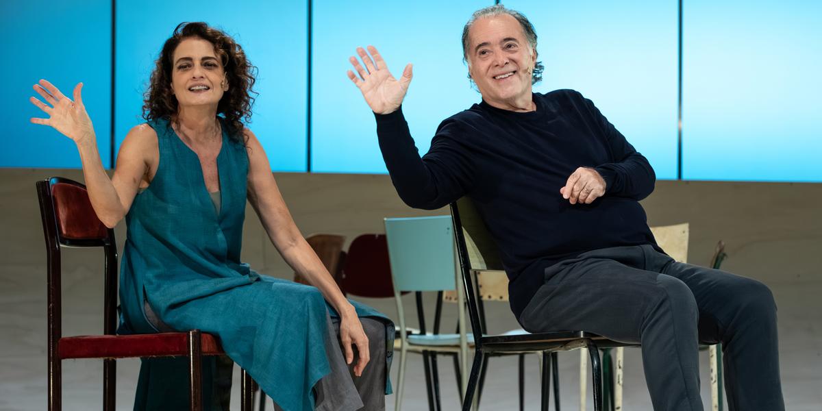 Denise Fraga e Tony Ramosficam em cartaz em BH até domingo (22) com 'O que só sabemos juntos' (Cacá Bernardes / Bruta Flor)