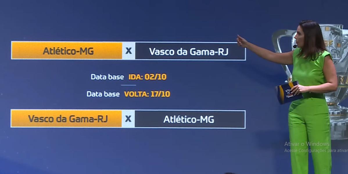 Galo será o mandante no primeiro jogo do confronto contra o Vasco na semifinal da Copa do Brasil (Reprodução / Youtbe CBF)