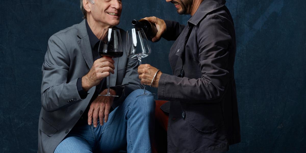 Herson Capri e Caio Blat em "Memórias do Vinho" (Nana Moraes)