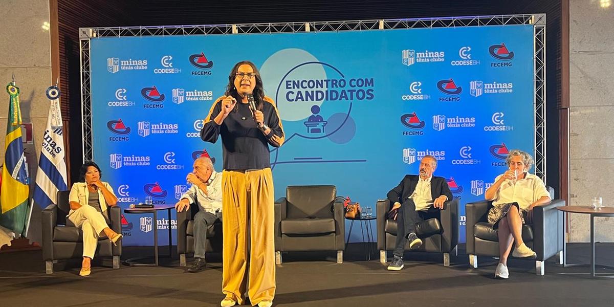 Candidata participou de encontro no Minas Tênis Clube nesta sexta-feira (27) (Fernando Michel/ Hoje em Dia)