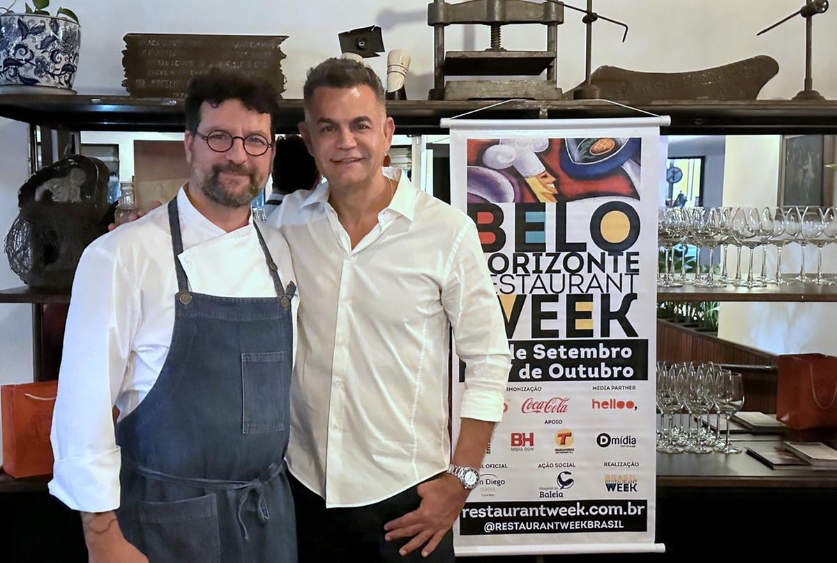 No lançamento do Restaurante Week, O Chef Américo Piacenza e o idealizador do Fernando Reis ()