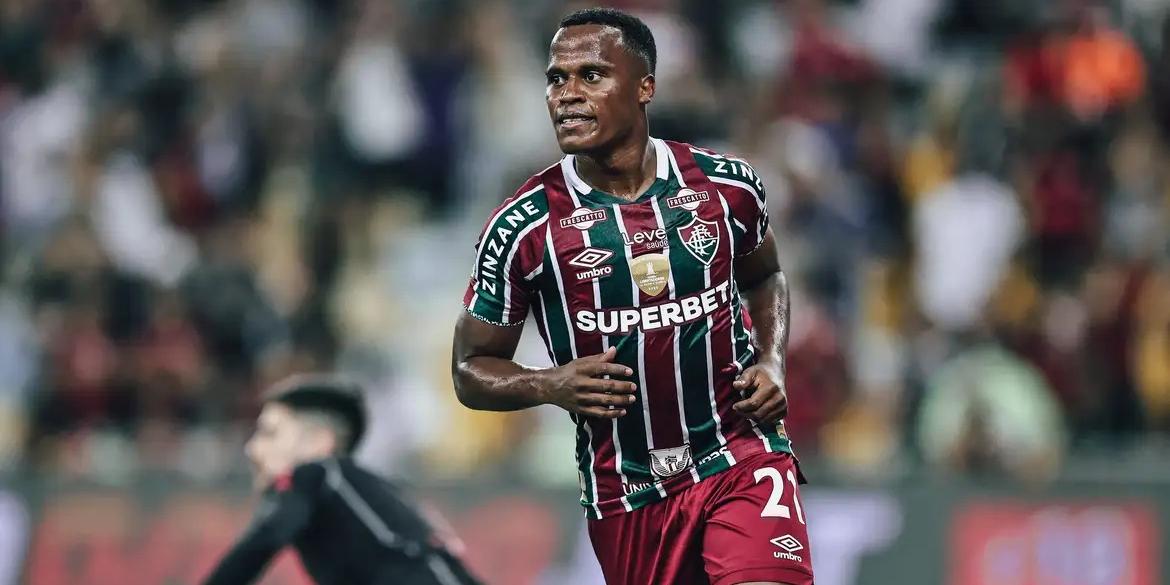 Jhon Arias, atacante do Fluminense, marcou o segundo gol do Tricolor no clássico contra o Flamengo (Lucas Merçon/Fluminense F.C)