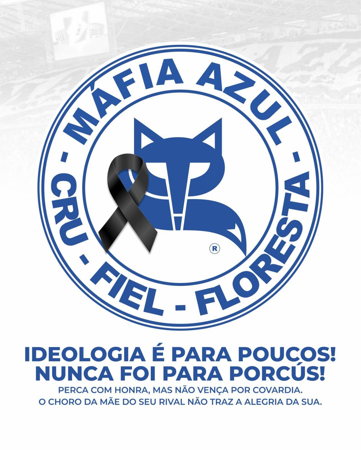 Máfia Azul se pronunciou após morte de torcedor em confronto com Mancha Verde (Reprodução / Twitter Máfia Azul)