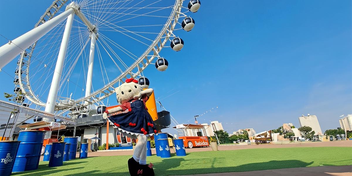 Visitantes terão a oportunidade de vivenciar, em um dos espaços de lazer mais emblemáticos da cidade, a magia e o encanto que transformaram a Hello Kitty em um símbolo global (Roda Rico/ Divulgação)