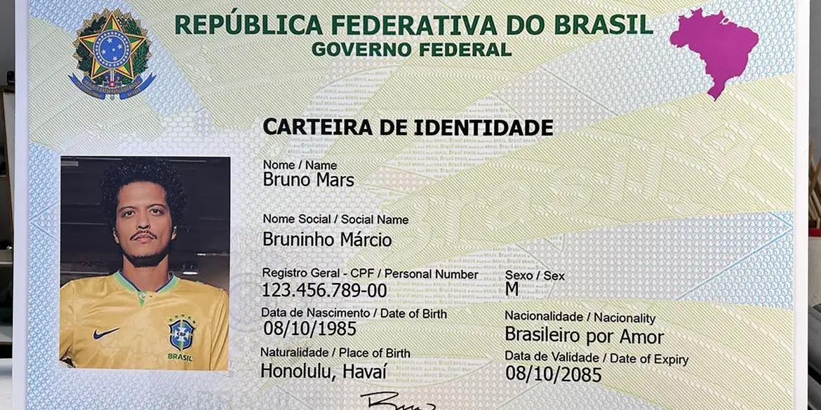 Carteira 'fake' do Bruno Mars (MGI/Divulgação)