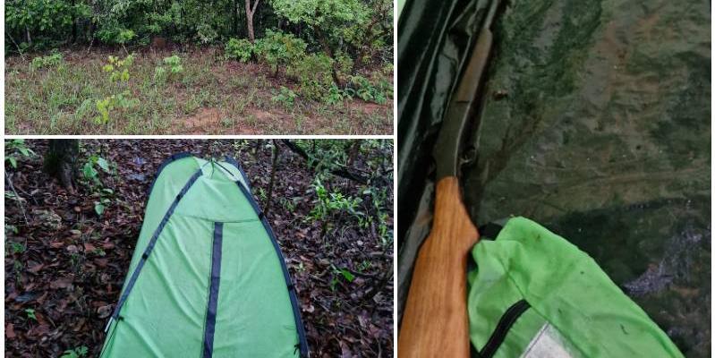 Suspeito foi localizado em uma propriedade rural de Cachoeira Alta, em Goiás; armas foram apreendidas (PCMG/ Divulgação)