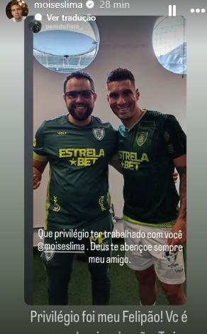 Moisés recebe homenagens após encerrar a carreira no futebol (Reprodução / Instagram Moisés)