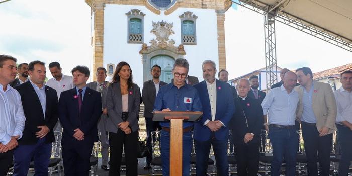 Lançamento da consulta pública ocorreu ontem durante solenidade em Mariana com a presença do governador Romeu Zema (Dirceu Aurélio / Imprensa MG)