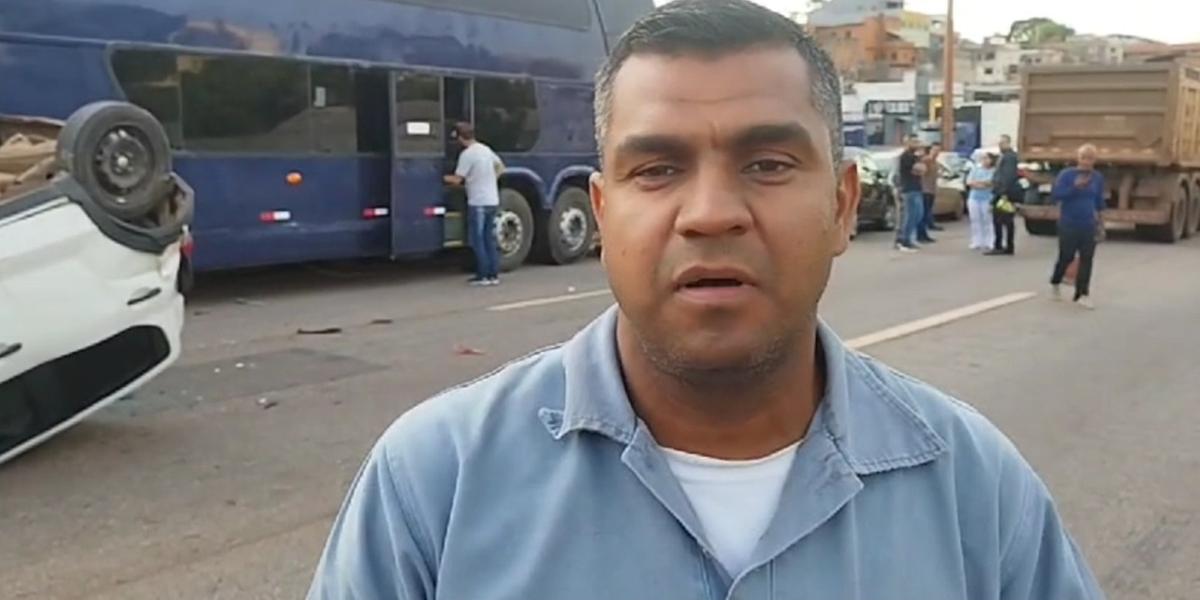 Mecânico Eustáquio Júnior estava em um dos carros atingidos pelo ônibus no Anel Rodoviário (Paulo Duarte / Hoje em Dia)