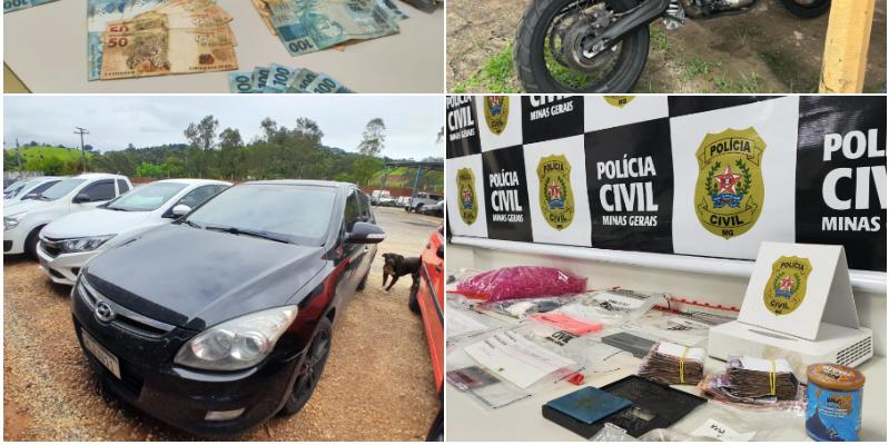 Durante a operação foram apreendidos carros e dinheiro em espécie (PCMG / Divulgação)