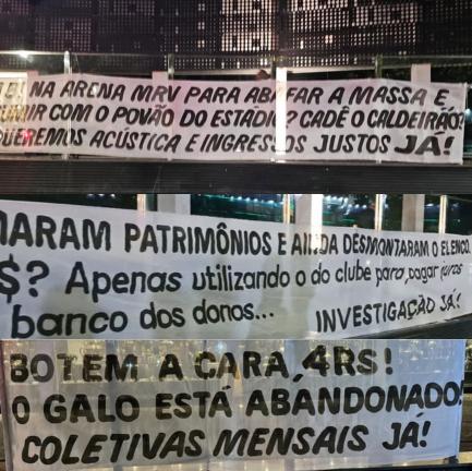 Protesto contra gestão do Atlético (Reprodução / Instagram Raiz 1908)