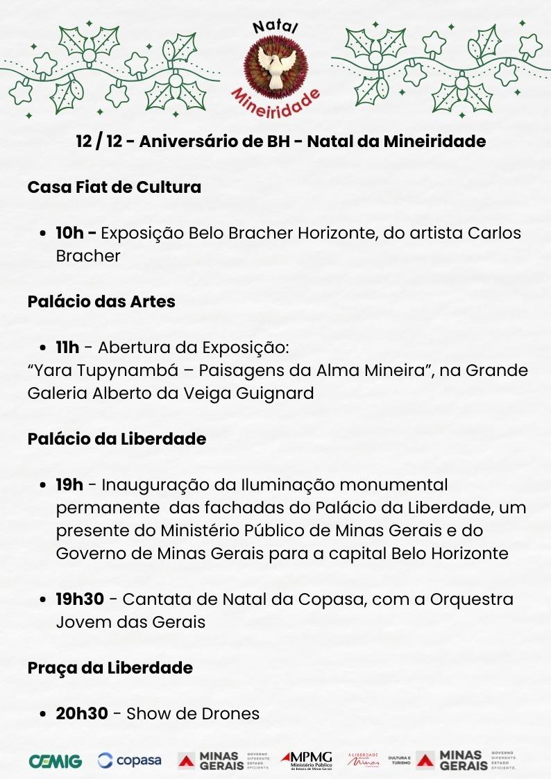 Programação aniversário de BH (Agência Minas)