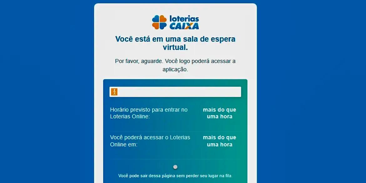 Fila de espera para os clientes que querem apostarem (CAPITURA DE TELA CAIXA ECONIMICA)