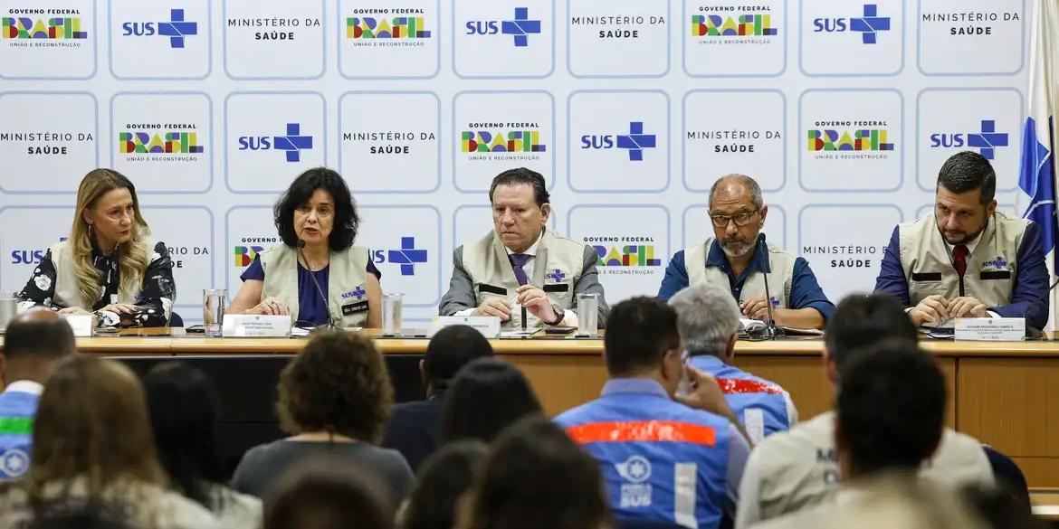 Ministra da Saúde, Nísia Trindade, participa de anúncio da instalação do Centro de Operações de Emergência (COE) para Dengue e outras Arboviroses e o novo Plano de Contingência Nacional para Dengue, Chikungunya e Zika (MARCELO CAMARGO/AGÊNCIA BRASIL)