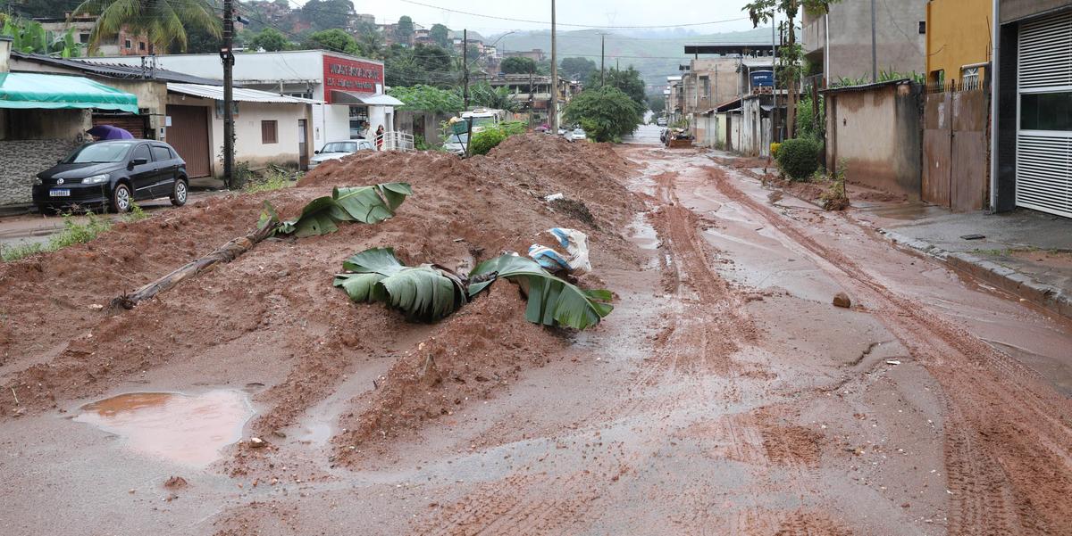 Santana do Paraíso, na região do Vale do Rico Doce, é uma das cidades mineiras em situação de emergência por causa das fortes chuvas (Gil Leonardi/Imprensa MG)