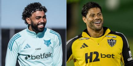 Gabigol e Hulk devem ser as atrações do clássico em Orlando-EUA (Montagem / Foto: Gustavo Aleixo - Cruzeiro / Pedro Souza - Atlético)