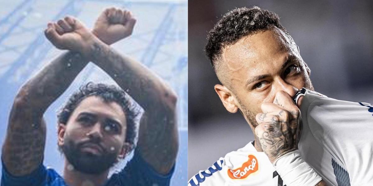  (Gustavo Aleixo / Cruzeiro e Neymar / Instagram / Reprodução)