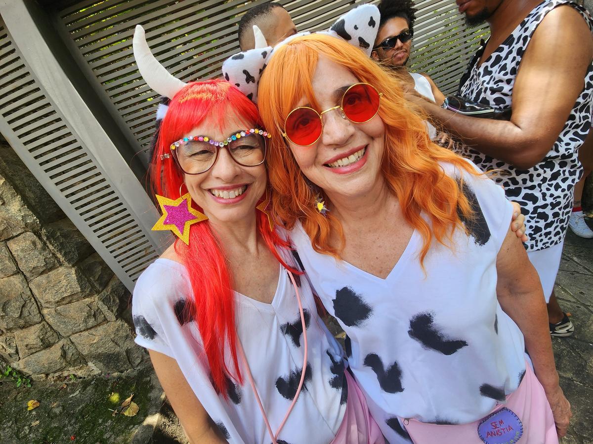 Cristina Borges e Rose Amaral no bloco Mamá na Vaca (Maurício Vieira / Hoje em Dia)